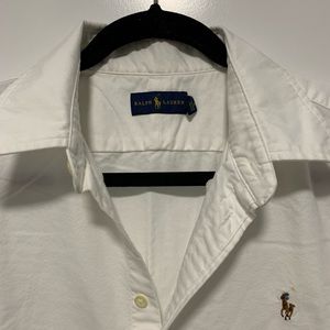 womens white polo shirt